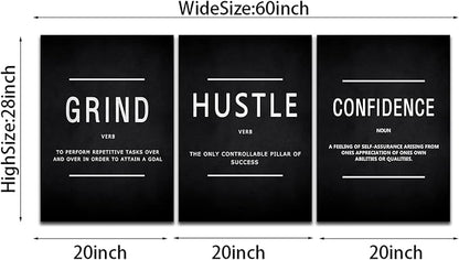 KAWAHONE Motivational Success Canvas Wall Art, Grind Hustle Confidence Wall - Image 7