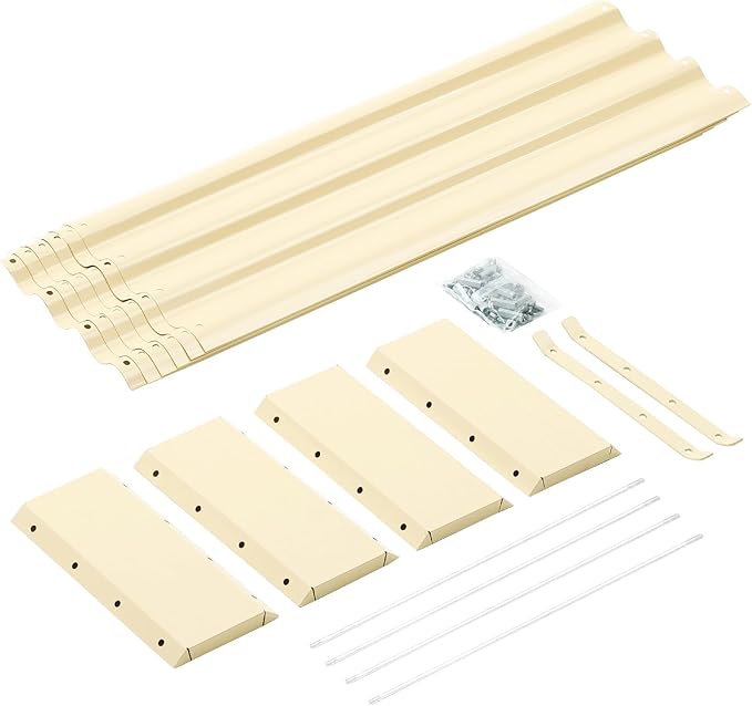 Land Guard 6×3×1ft Galvanized Metal Raised Garden Bed, Metal Planter Kit Box Outdoor for Deep-Rooted Vegetables, Flowers, Green and Herbs (Cream Yellow)…