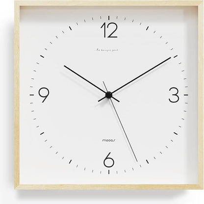 mooas Wooden Frame Flatwood Wall Clock by mooas