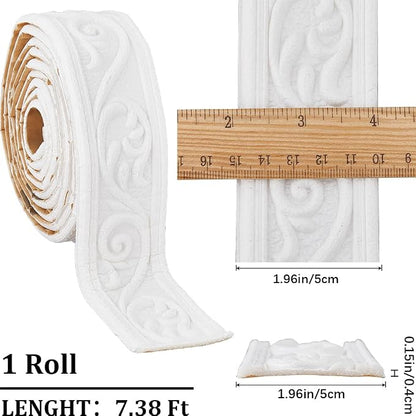 CRASPIRE 88 x 1.96 inch Crown Molding Peel and Stick 3D Flexible Foam Wall Trim - Image 2