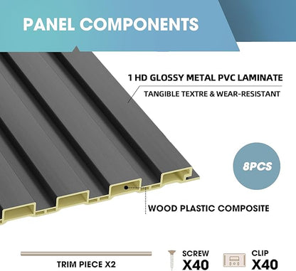 OUZUGIE WPC Acoustic Slat Wall Paneling, Living Room, TV Background, Study Room - Image 4