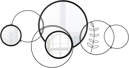 Hicarer Wall Mirror Decorative 41.34'' x 17.72'' Round Modern Metal Wall - Image 2