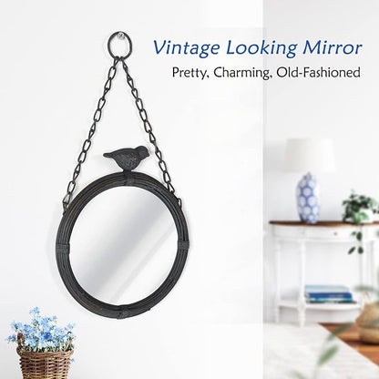 NIKKY HOME Shabby Chic Small Wall Mirrors Decor Decorative Metal Framed Hanging - Image 7