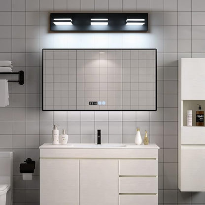 SineRise LED Modern Bathroom Vanity Light Fixtures, Dimmable Matte Black Modern - Image 5