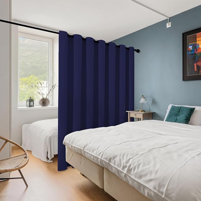 ChrisDowa Room Divider Curtain 120 Inches Long, Wide Blackout Sliding Door - Image 2