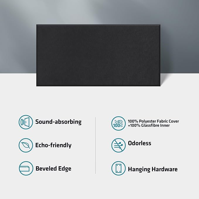 UMIACOUSTICS 4 PCS Acoustic Panels, 2“ Thick 23.6" x 11.8" Fiberglass Sound - Image 5