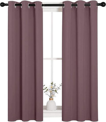 NICETOWN Bedroom Curtain Panels Blackout Draperies, 1 Pair, 29 by 45 inches - Image 2