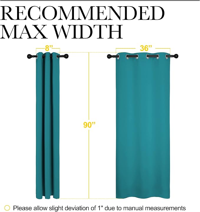 NICETOWN Room Darkening Curtains 90 inch Length 2 Panels, Thermal Insulated - Image 7