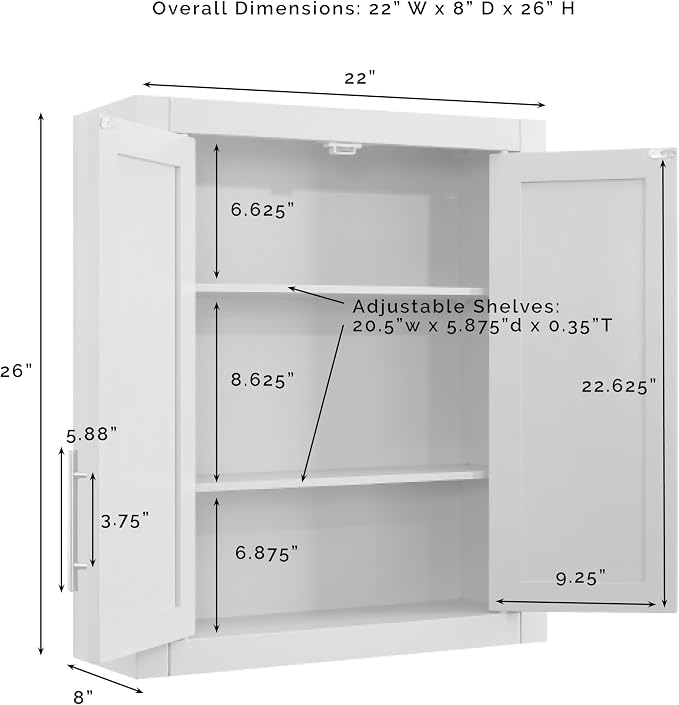 Crosley Furniture Savannah 2-Piece Wall Kitchen Storage Cabinet, Cabinets - Image 7
