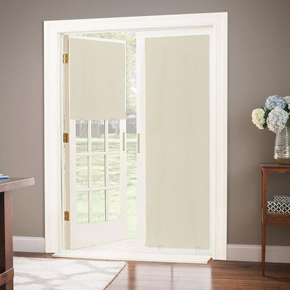LazBlinds 100% Blackout Door Curtain, No Tools No Drill Cordless Blinds by LazBlinds