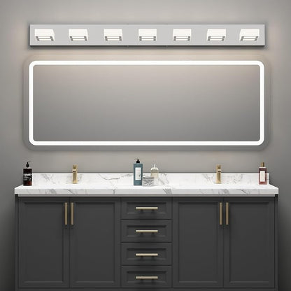 Ralbay 46" LED Chrome Vanity Lights 7 Lights Acrylic Stainless Steel LED Modern - Image 4