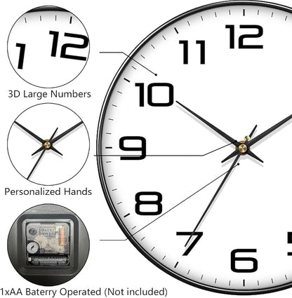Silent Wall Clock with Extra Large Numbers - Image 6