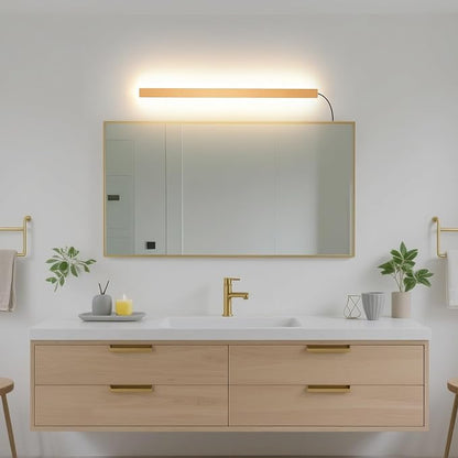 KELUOLY Modern Plug in Wall Lights, 31.4 inch Frosted Gold LED Long Wall Sconce - Image 4
