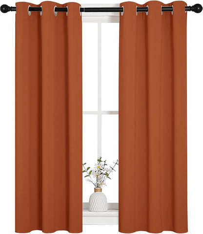 NICETOWN Burnt Orange Window Curtains Blackout Drapes, 1 Pair, 29 by 40 inches - Image 2