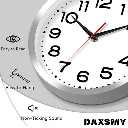 Roymnie Wall Clock Silent Non-Ticking Modern Clock Battery Operated 10 Inch - Image 7