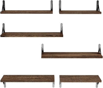AMADA HOMEFURNISHING Long Wall Shelves, Rustic Farmhouse Style, Wood Floating - Image 8