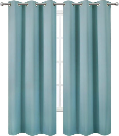 LEMOMO Stone Blue Thermal Blackout Curtains/42 x 95 Inch/Set of 2 Panels Room - Image 2