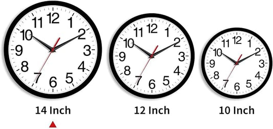 Rohioue 14 Inch Wall Clock Modern Battery Operated Silent Non Ticking Large - Image 2