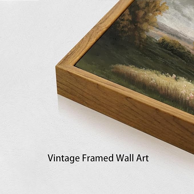 OIQArtOIQ Vintage Landscape Canvas Wall Art Framed Natural Scenery Painting - Image 3