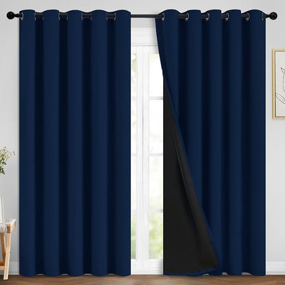 Yakamok Navy Blue 100% Blackout Curtains Energy Saving Thermal Insulated 2 by Yakamok