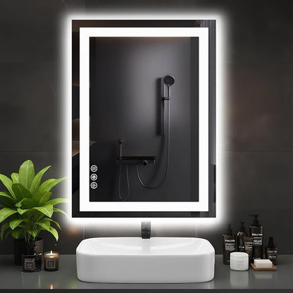 DUMOS 24.1"x32.1" LED Bathroom Mirror, Smart Anti-Fog Bathroom Vanity Mirror by DumosLifestyle