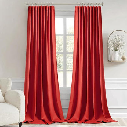 MIULEE Christmas Red Back Tab Blackout Curtains 102 Inch Long 2 Panels Set - Image 9