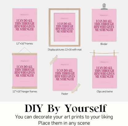 Locomiss Pink Christian Wall Art Decor Posters, Modern Bible Verse Prints - Image 7