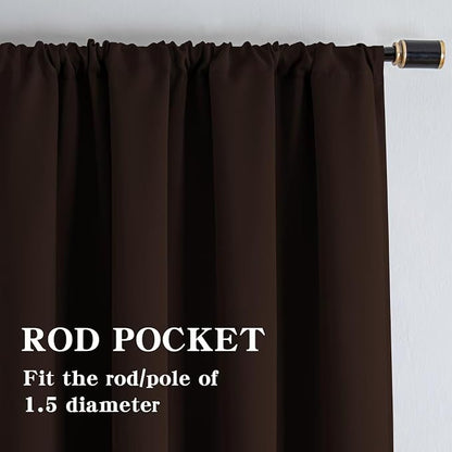 IGEMAEVE Blackout Curtains 90 Inch Length 2 Panels Set, Rod Pocket Energy - Image 2