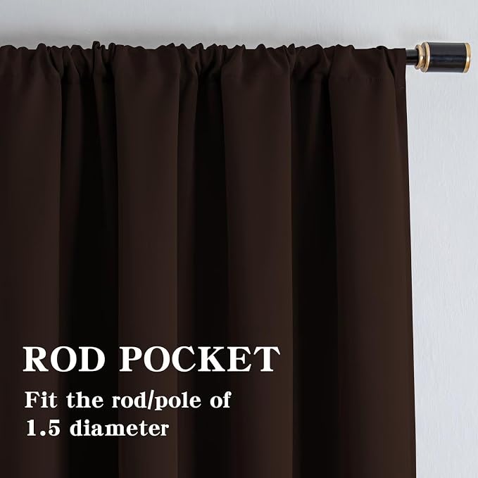 IGEMAEVE Blackout Curtains 108 Inch Length 2 Panels Set, Rod Pocket Energy - Image 2