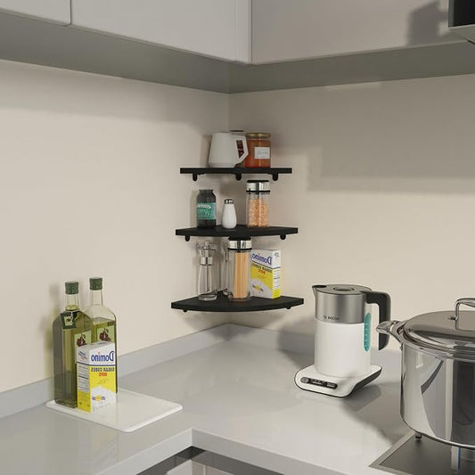 HORLIMER Floating Corner Shelf Wall Mount, Living Room - Image 2