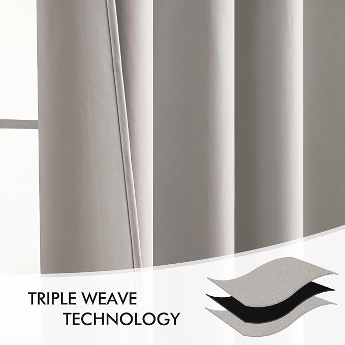 MIULEE Stone Back Tab Blackout Curtain 96 Inch Long 2 Panels Set - Image 6