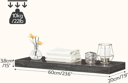 HOOBRO Floating Shelves for Wall, Wall Mounted Shelf Set of 2, 23.6" Hanging - Image 3