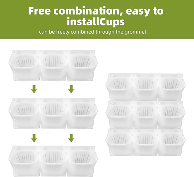 Self-Watering Wall-Mounted Vertical Planter, 36 Pots Wall Planter Indoor Vertical Living Green PlantWall Easy Installation 45''x39'' x5'' (White, 45X39 Inch 36Pcs)