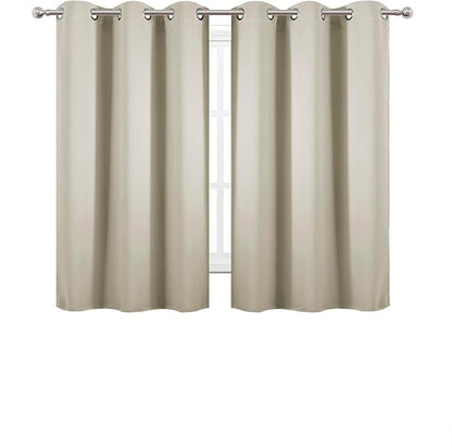 LEMOMO Light Beige Blackout Curtains 42 x 54 Inch Length Set of 2 Panels - Image 2