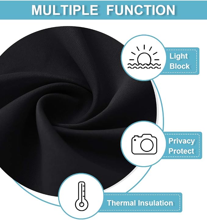 RYB HOME Blackout Curtains 80 inches Long Thermal Insulating Large Window - Image 7