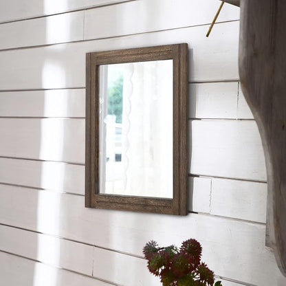 AAZZKANG Rustic Wood Mirror Rectangle Decorative Wall Hanging Mirrors - Image 4