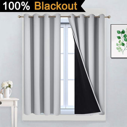 Yakamok Total Blackout Curtains, 2 Thick Layers Completely Blackout Thermal - Image 2