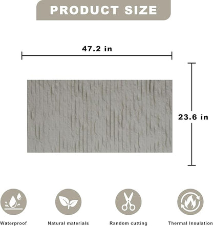 3D Wall Panels - 4PCS 47.2"x23.6" Faux Stone Wall Covering - MCM Modified Clay - Image 5