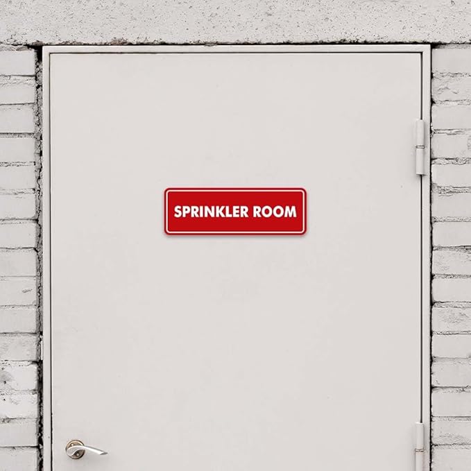 Signs ByLITA Standard Sprinkler Room Sign (Ivory/Dark Brown) - Medium