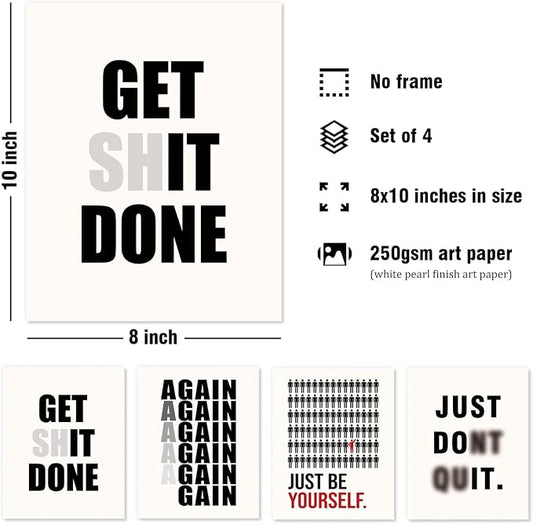 DSHFG Motivational Office Wall Art Prints Set of 4, Office Artwork Wall Decor - Image 2