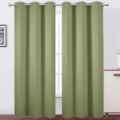 LEMOMO Sage Green Thermal Blackout Curtains/38 x 84 Inch/Set of 2 Panels Room by Lemomo