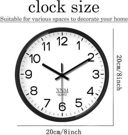 XNM 8 Inch Small White Classic Wall Clock - Image 5