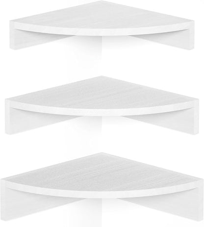 Alsonerbay White Corner Shelf Wall Mount, Rustic Wood Shelves by Alsonerbay
