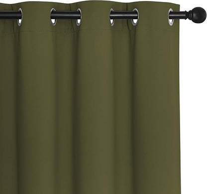 NICETOWN Olive Green Blackout Curtains 84 inch Length, Grommet Top Room - Image 7