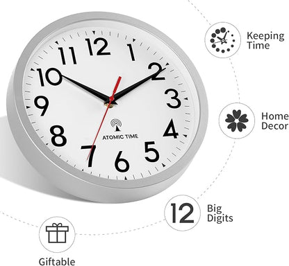 DAXSMY Atomic Wall Clock Analog 12 Inch Battery Operated Modern Decorative - Image 4