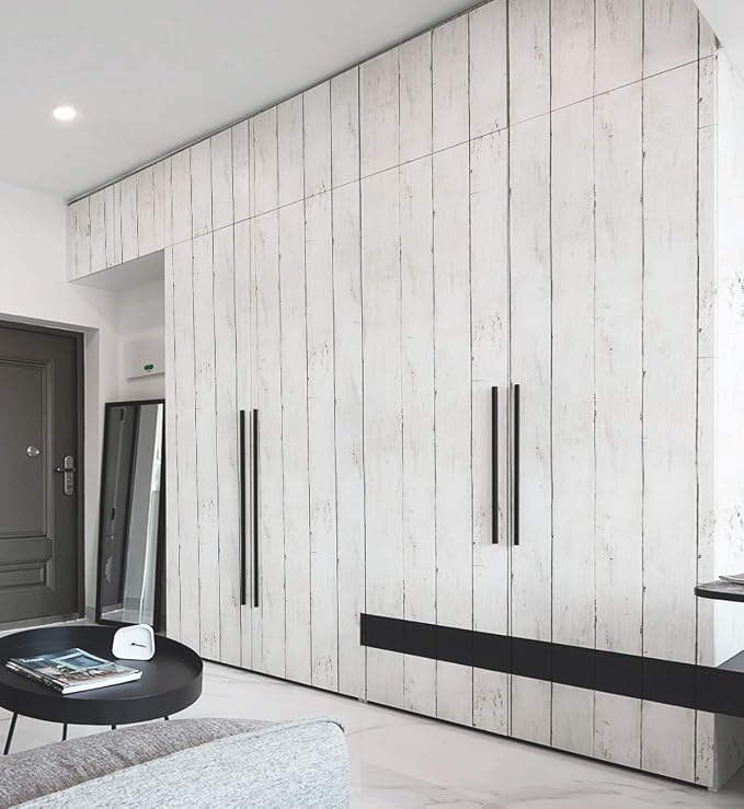CiCiwind 393"X17.7"Wood Peel and Stick Wallpaper White Wood Wallpaper Self - Image 5