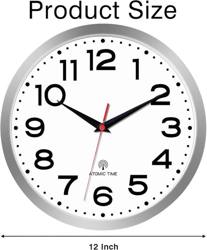 Roymnie Atomic Wall Clock 12 Inch, Modern Clock Battery Operated Classic Analog - Image 9