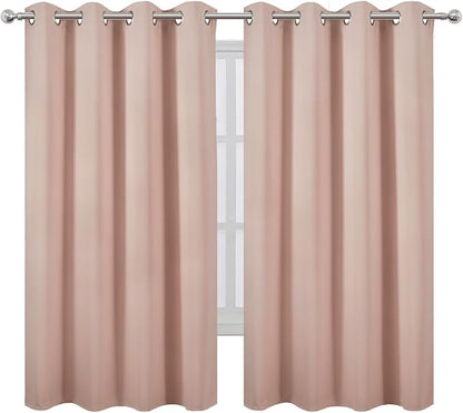 LEMOMO Blush Blackout Curtains 66 x 63 Inch Length/Set of 2 Curtain - Image 2