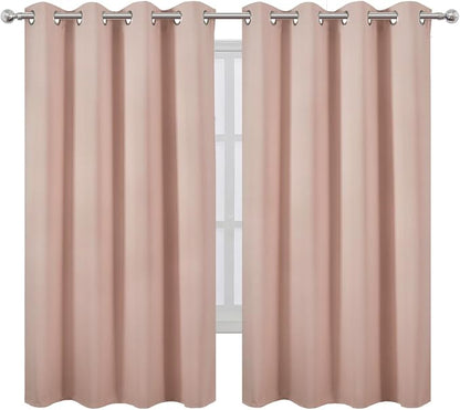 LEMOMO Blush Blackout Curtains 66 x 63 Inch Length/Set of 2 Curtain - Image 2
