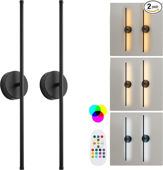 KARTOOSH Battery Operated Wall Sconces, Warm White/Natural White/Daylight/RGB by KARTOOSH